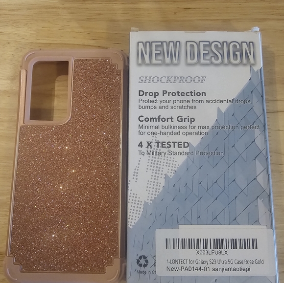 Sparkle Rose Gold Galaxy S23 Ultra 5G Case - Picture 3 of 6